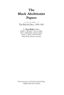 The Black Abolitionist Papers: Vol. I: The British Isles, 1830-1865