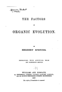 The Factors of Organic Evolution