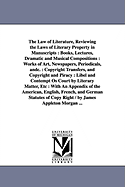 The Law of Literature, Reviewing the Laws of Literary Property in Manuscripts: Books, Lectures, Dramatic and Musical Compositions: Works of Art, Newspapers, Periodicals, andc.: Copyright Transfers, and Copyright and Piracy: Libel and Contempt Os Court... - Morgan, Appleton