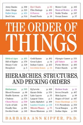 The Order of Things: Hierarchies, Structures, and Pecking Orders - Kipfer, Barbara Ann, PhD