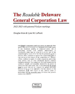 The Readable Delaware General Corporation Law: 2022-2023 with patented VisiLaw markings