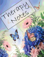 Therapy notes: A therapy notebook with sections To: Complete before you have therapy, to record of your mood, To note how your thoughts affect the way you feel, To write your reflections after sessions, and to keep a record of your dreams