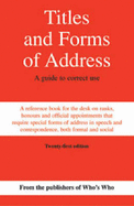 Titles and Forms of Address: A Guide to Correct Use