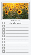 To Do List Notepad: Sunflowers, Checklist, Task Planner for Grocery Shopping, Planning, Organizing