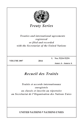 Treaty Series 3007 (English/French Edition) - United Nations Office of Legal Affairs