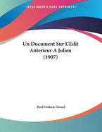 Un Document Sur L'Edit Anterieur a Julien (1907)