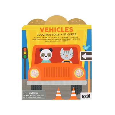 Vehicles Coloring Book + Stickers - Petit Collage
