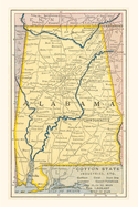 Vintage Journal Map of Alabama