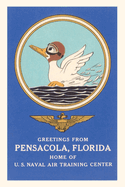 Vintage Journal 'Naval Air Center, Pensacola, Florida, Duck with Goggles