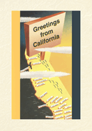 Vintage Lined Notebook Greetings from California, Cartoon Map