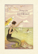 Vintage Lined Notebook Greetings from Hawaii, Mermaid