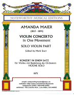 Violin Concerto in One Movement; Solo Violin Part: Edited by Mark Starr