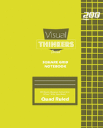 Visual Thinkers Square Grid, Quad Ruled, Composition Notebook, 100 Sheets, Large Size 8 x 10 Inch White Cover