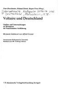 Voltaire Und Deutschland: Quellen U. Unters. Zur Rezeption D. Franz. Aufklarung - Brockmeier, Peter