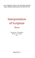 VTT 03 Interpretation of Scripture: Theory, Harkins, van Liere: Theory. a Selection of Works of Hugh, Andrew, Godfrey and Richard of St Victor, and Robert of Melun