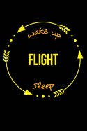 Wake Up Flight Sleep Gift Notebook for a Flight Attendant, Medium Ruled Journal