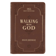 Walking with God Devotional - Brown Faux Leather Daily Devotional for Men & Women 365 Daily Devotions