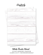 White Rustic Wood Stationery Paper: Cute Letter Writing Paper for Home, Office, Letterhead Design, 25 Sheets