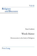 Words Matter: Hermeneutics in the Study of Religions