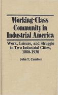 Working-Class Community in Industrial America: Work, Leisure, and Struggle in Two Industrial Cities, 1880$1930