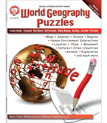 World Geography Puzzles, Grades 6 - 12 - Mark Twain Media (Compiled by)