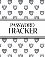 XL Large Print Password Tracker (Lock Shield Gray): 8"x10" 450+ Alphabetical Password Logbook for Easy Organization; Perfect for Seniors with its 16 pt Font!