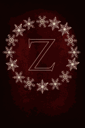 Z: Monogram Initial Notebook Journal with Magical Snowflake Red Cover