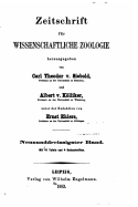 Zeitschrift Fur Wissenschaftliche Zoologie