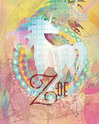 Zoe: Colorful Rainbow Unicorn - 8"X10" Girl's Composition Wide Ruled Notebook - Geeky Fairy, Unicorn