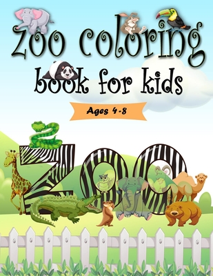 zoo coloring book for kids ages 4-8: Animals coloring book for kids I Size: 8.5x11 inches - Alaoui, Press